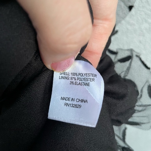 MAJORELLE Baby Bye Bye Top Black Polka Dot Sheer Party Cocktail - Picture 9 of 11